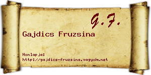 Gajdics Fruzsina névjegykártya